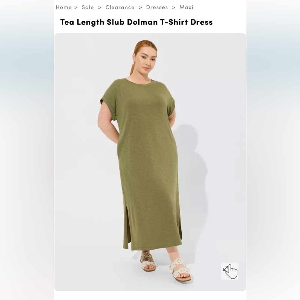 Tea Length Slub Dolman T-Shirt Dress NWT